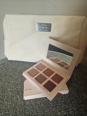 Kylie Cosmetics Neutral Six-Shade Eyeshadow Palette with Cream Quilted Bag